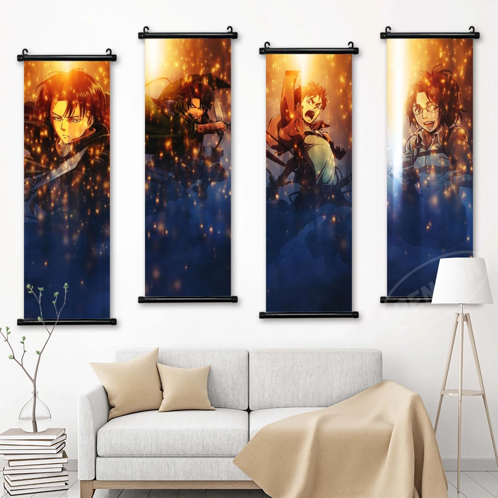 

Home Wall Canvas Anime Figure Eren Jaeger Paintings Pictures Prints Kawaii Attack On Titan Poster For Children's Room Decoration