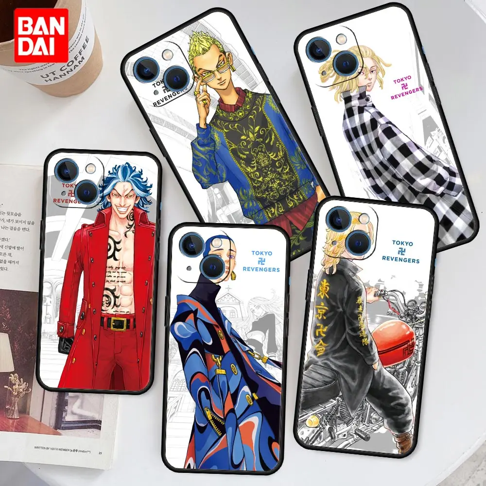 

Tokyo Revengers Draken Case for iPhone 13 12 11 X XS Pro Max 6 6s 7 8 Plus SE XR 12pro 13pro Mini Black Cover Luxury Silicone