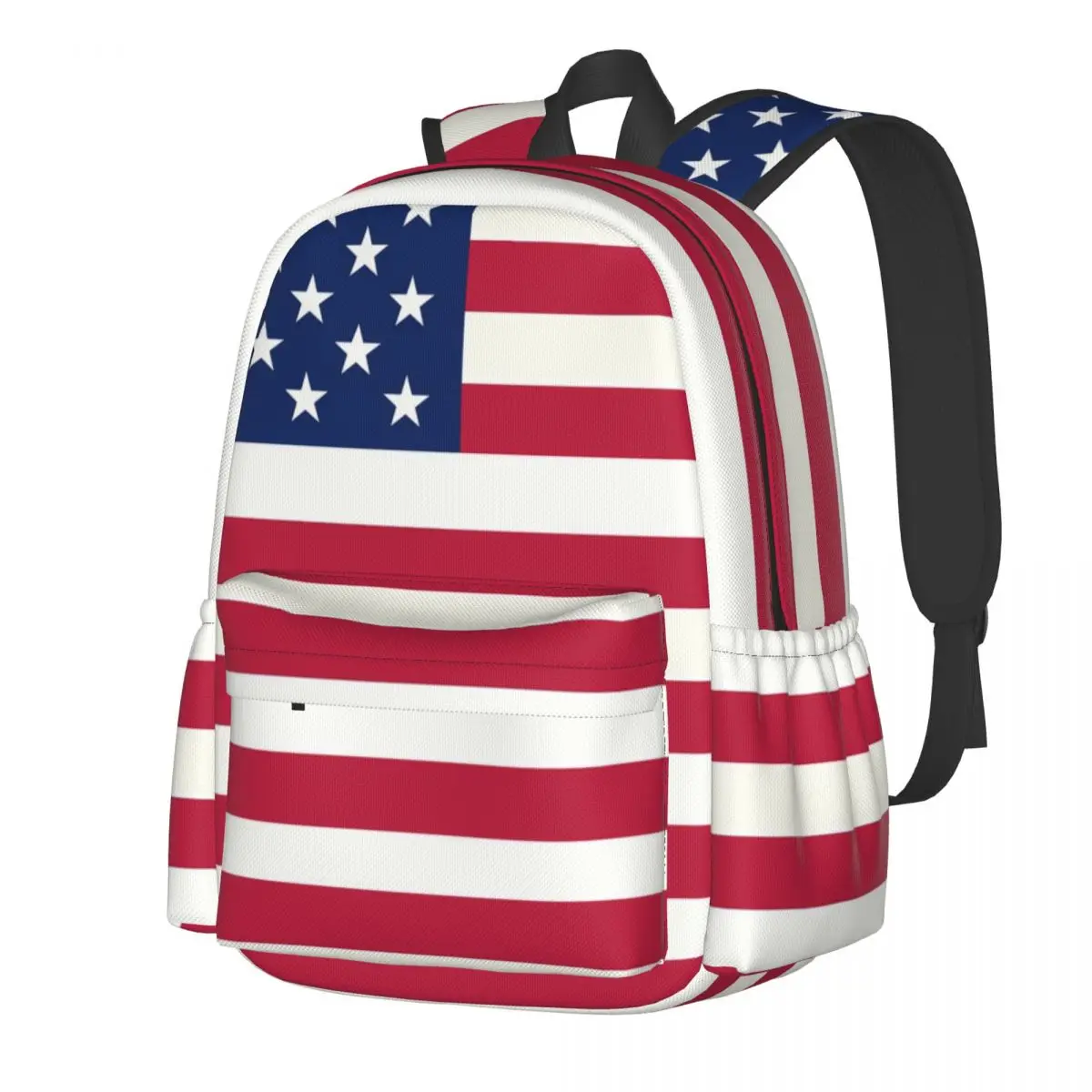 

USA Flag Print Backpack Patriotic American Aesthetic Backpacks Women Outdoor Style Large School Bags Designer Rucksack