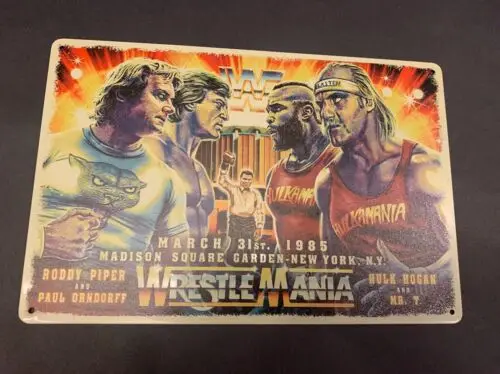 

Металлический плакат Wrestle Mania 1