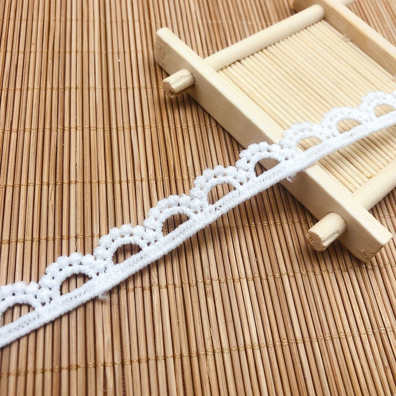 

58Yards Handmade Lace Trim Patchwork Material White Black Water Soluble Lace Ribbon DIY Garment Sewing Accessories