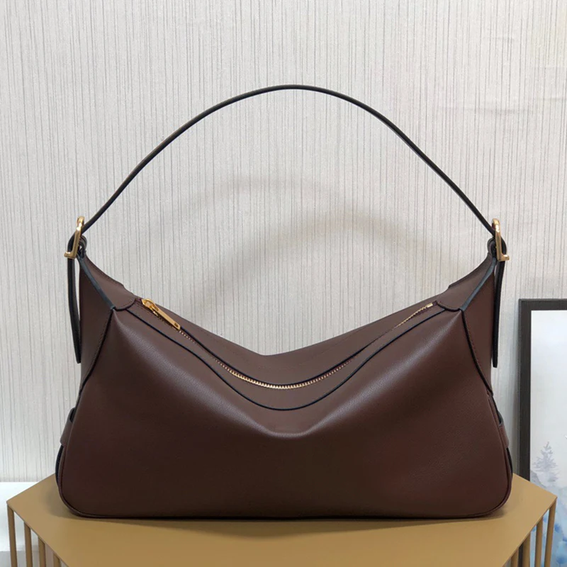 

New Cowhide Underarm Crescent Bag Luxury High Quality Leather Shoulder Bag Classic Style Women's Big Dumpling Tote Bag