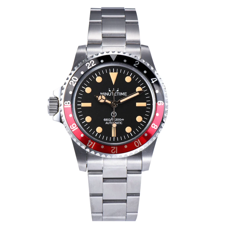 

Часы наручные мужские водонепроницаемые, винтажные светящиеся с акриловым куполом, с чехлом из нержавеющей стали NH35 Move t, автоматические