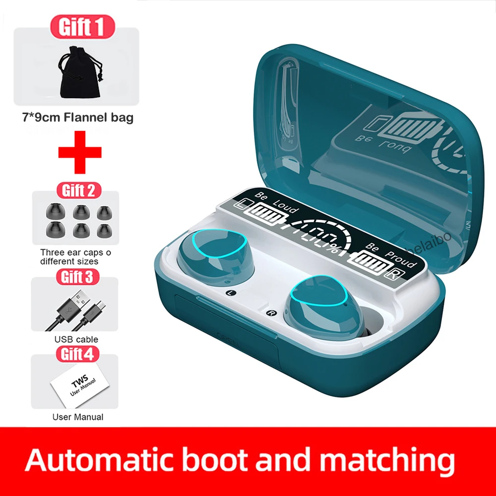 

M10 Bluetooth Earphones Stereo Bass Wireless Headsets 9D Hifi Sound Quality Men Women Sport Headphones Bluetooth-compatible Earp