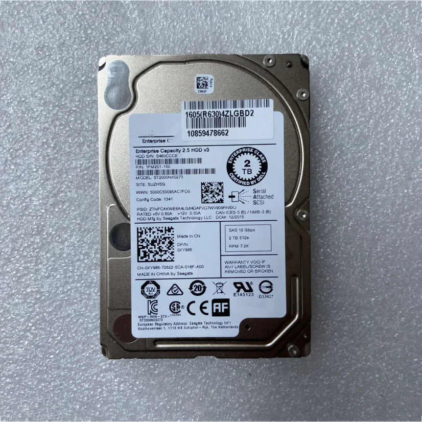 Жесткий диск для сервера DELL ST2000NX0273 2T 7 2K SAS 2 5 12G 0XY986 XY986