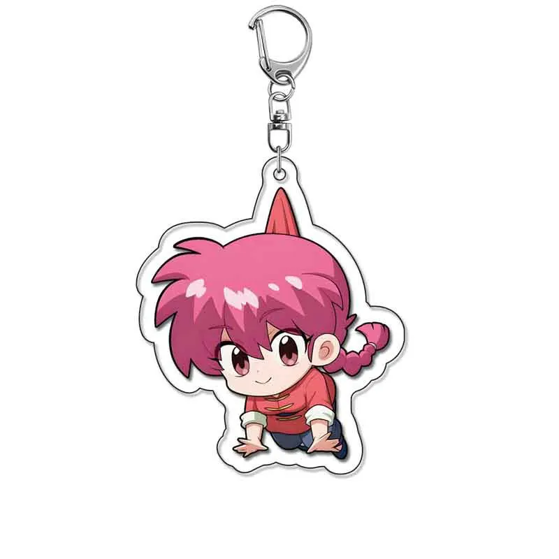 Фото Аниме Ranma 2/1, Nibun no Ichi, фигурка Ranma Tendou Akane, акриловый брелок для ключей, версия Q, милая мультяшная сумка, аксессуары, подарок на день рождения №3
