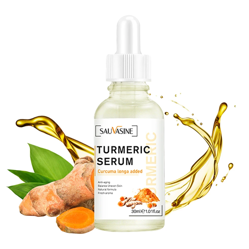 

30ML Turmeric Face Serum Whitening Dark Spot Remover Acne Scar Bright Skin Corrector Facial Essence Improve Roughness Skin Care