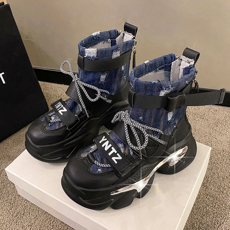 

Женские модные туфли на плоской подошве, ковбойские ботинки челси на платформе, Зимние новые дизайнерские прогулочные повседневные женские ботинки 2023