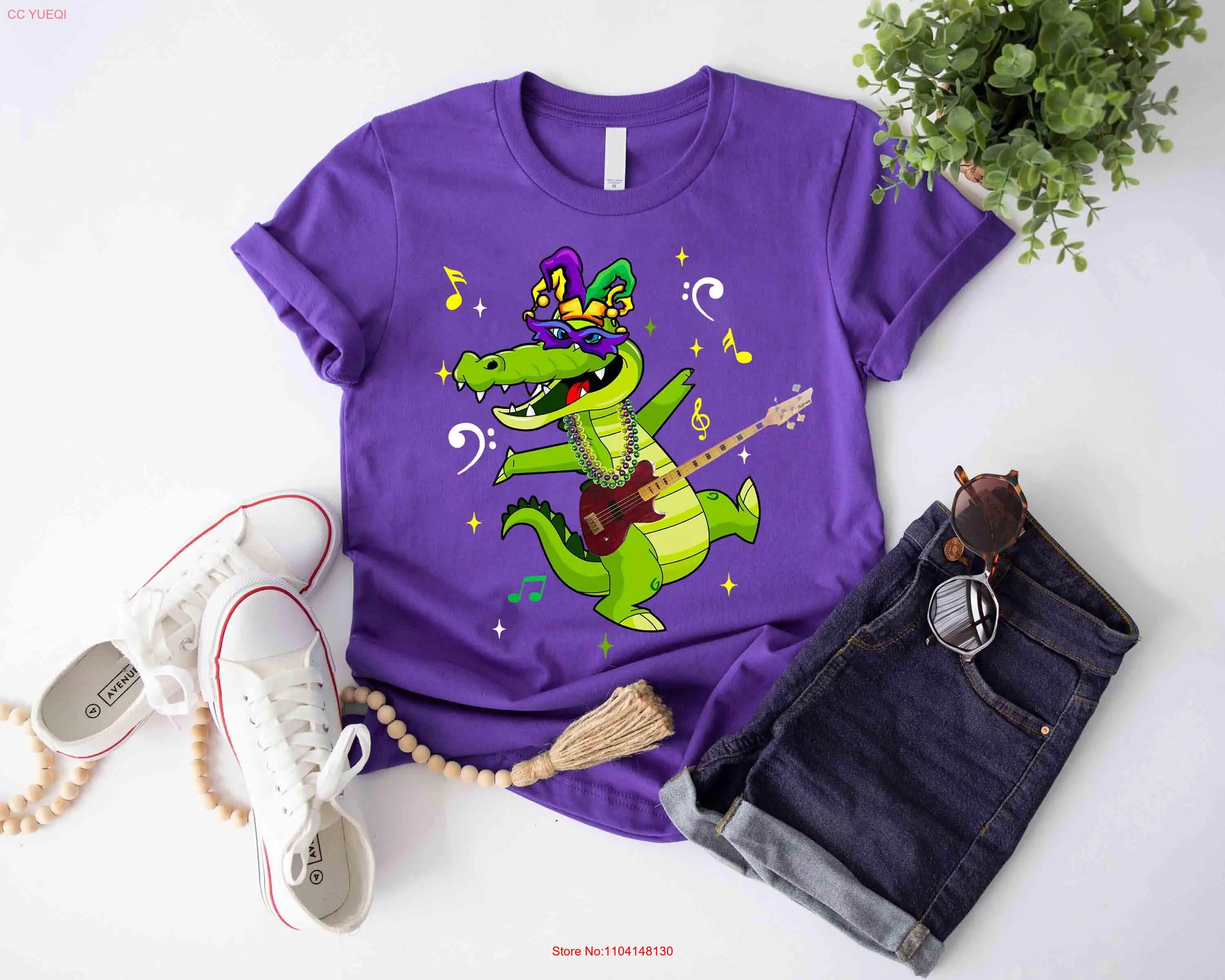 Футболка Mardi Gras с крокодилом аллигатора Nola Carnival Crawfish Animal Saints Louisiana New Orleans длинными