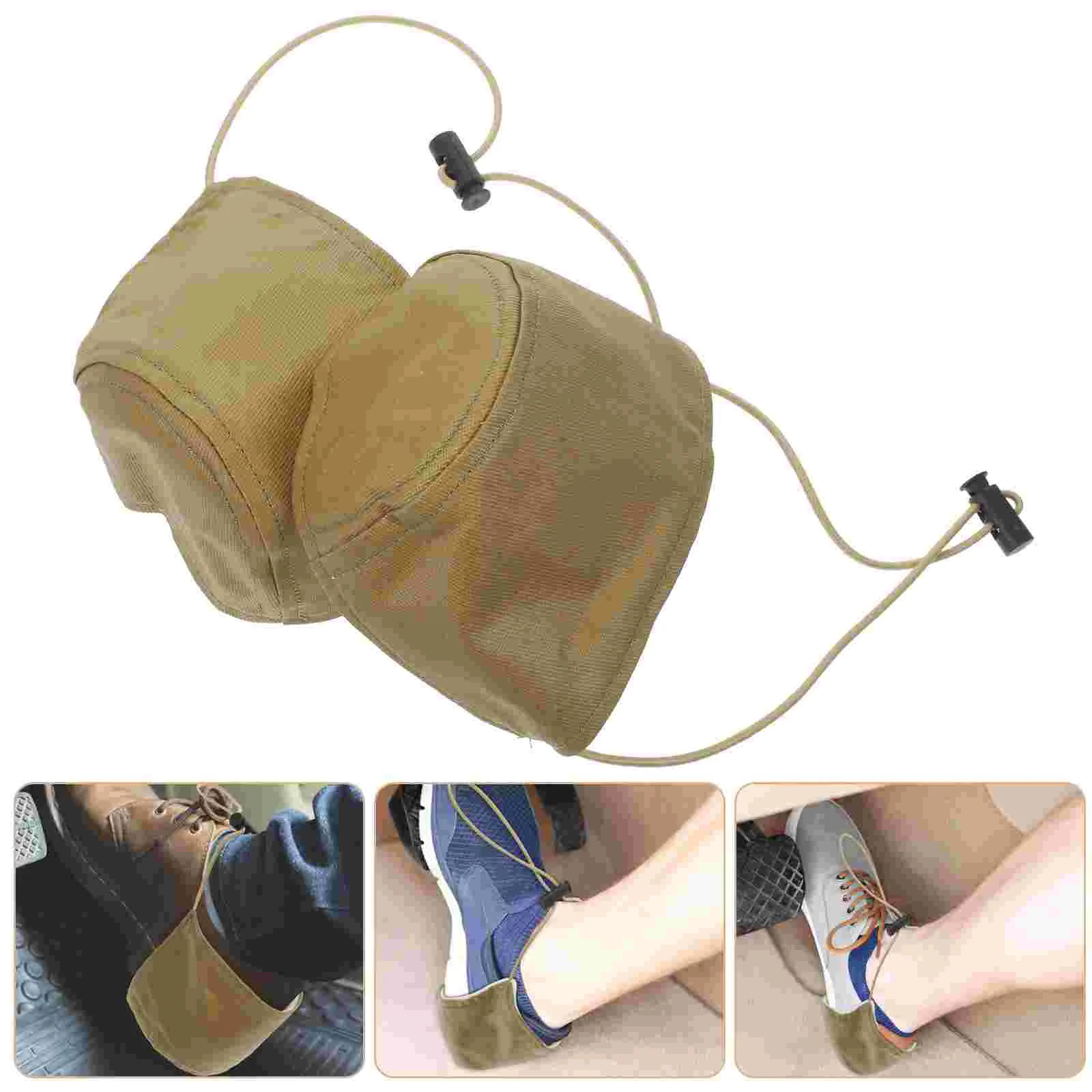 

2pcs Driving Shoe Heel Cover Wear Resistant Brake Throttle Shoe Heel Pad Heel Protection Supplies for Men Khaki
