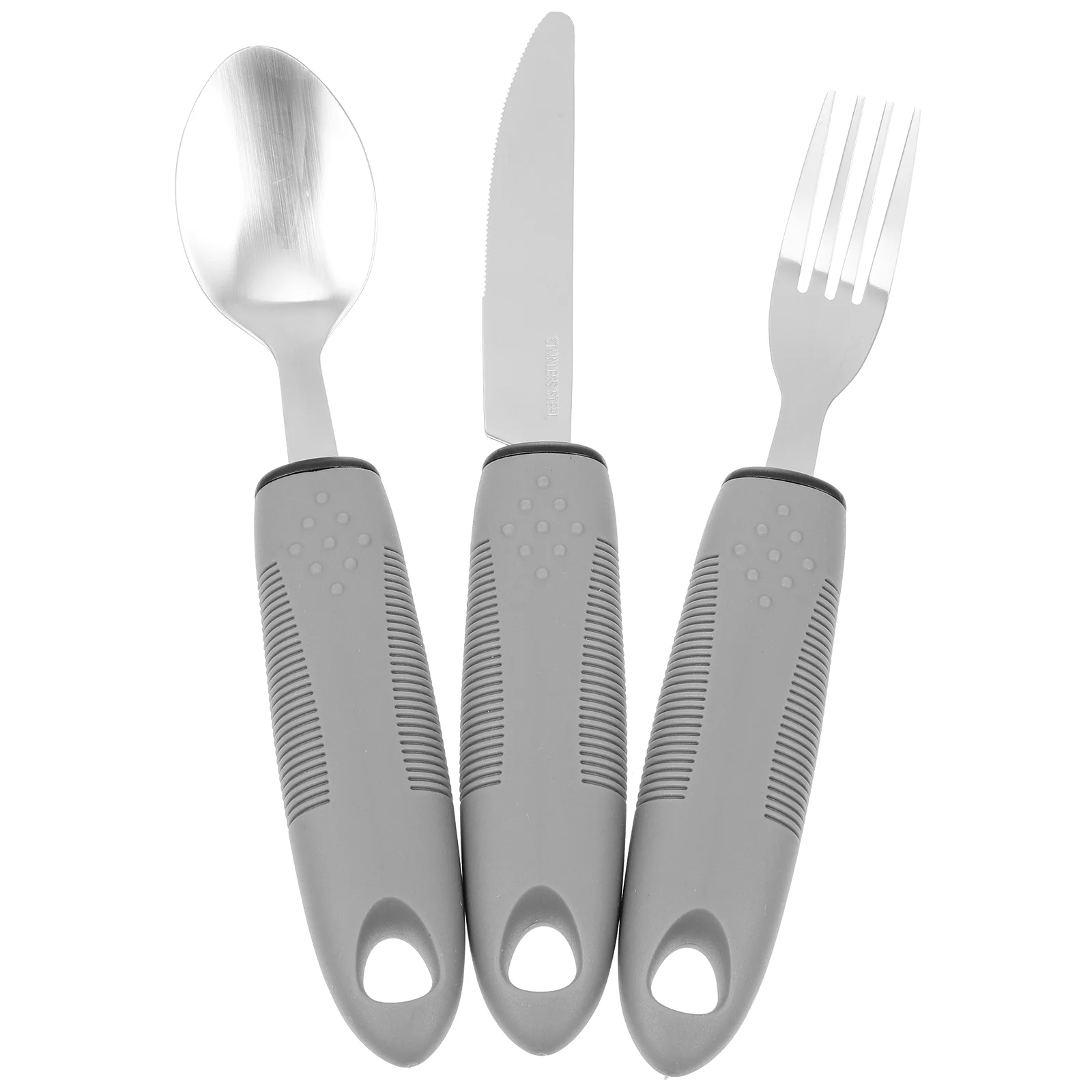 

Utensils Adaptive Elderly Spoon Parkinsons Builtsilverware Weighted Fork Cutlery Tremors Set Hand People Nonknives Tableware