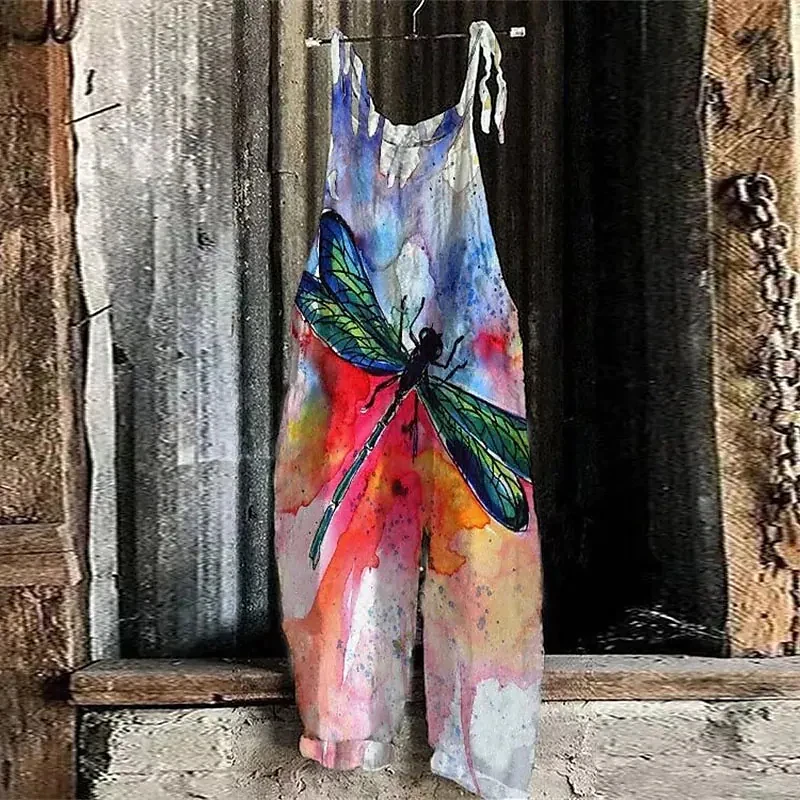 traf 2023 womantraf Casual Jumpsuit Women Spaghetti Strap Sleeveless Loose Wide Leg Rompers with Large Pocket Pants Summer Solid