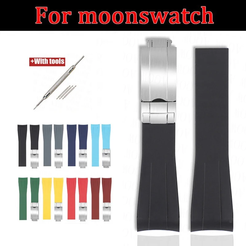 Резиновый ремешок для часов Omega x Swatch Moonswatch AOOW 20 мм