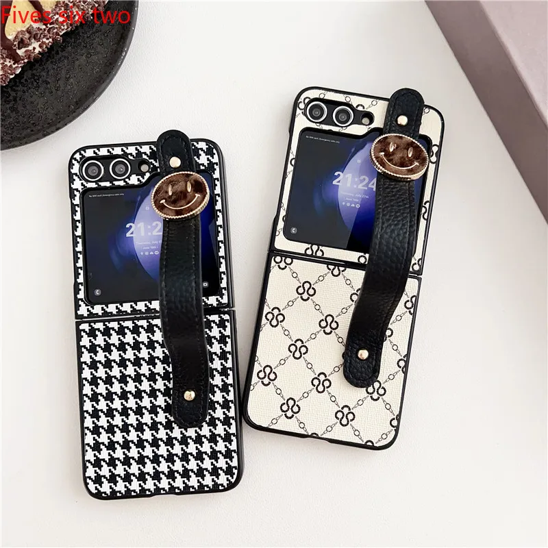 3D милый леопардовый чехол с ремешком на запястье для Samsung Z Flip 6 5 4 3 2 1 Zflip5 модный