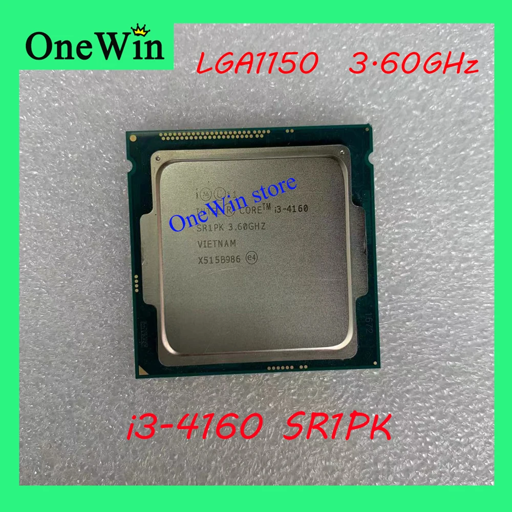 

Original Intel Core Processor i3-4160 CPU LGA1150 3M 3.60GHz SR1PK 22nm 2 Total Cores 4 Total Threads 54W