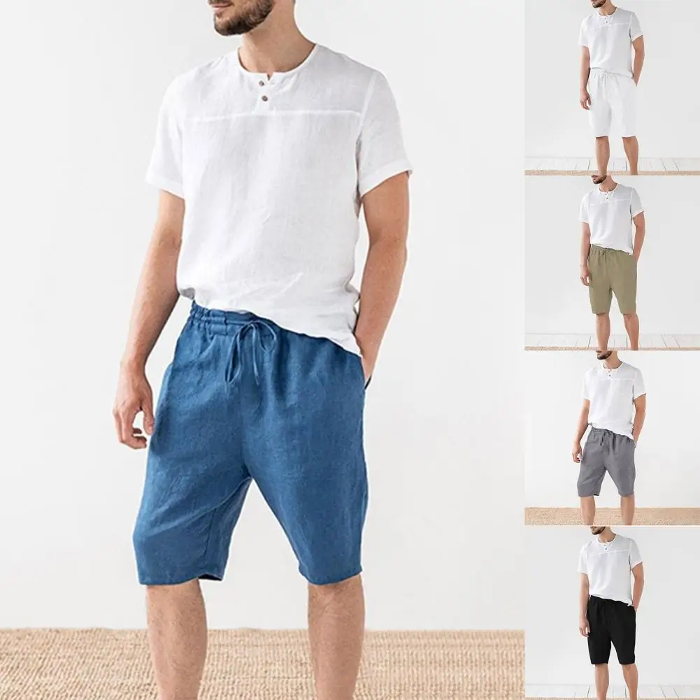 

Thin Trendy Lace-up Knee Length Shorts Breathable Half Pants Loose Streetwear