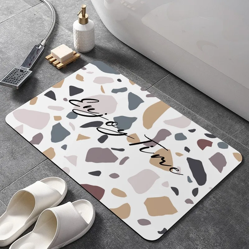 

Home Bath Mat Bathroom Carpet Water Absorption Non-slip Absorbent Diatom Mud Soft Washable Rug Toilet Floor Mat Home Textile