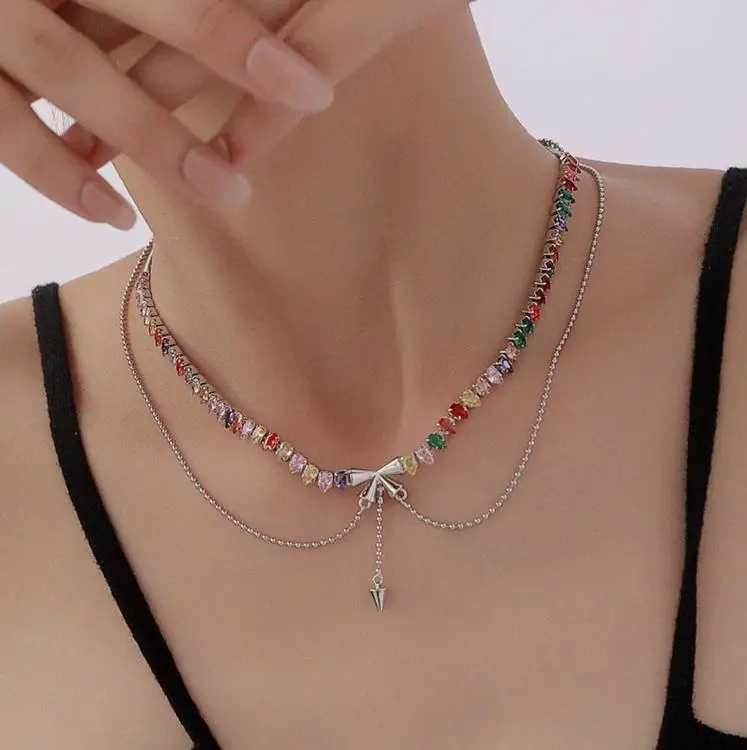 

Ожерелье женское необычное из циркония, с шипами, 7322