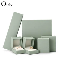 oirlv light green jewelry box proposal wedding ring pendant bracelet jewelry storage high end pu leather jewelry box