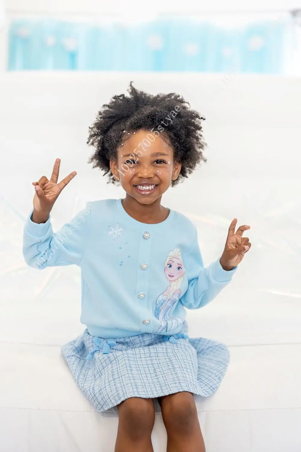 Фото Комплект из 2 предметов для девочек Disney Frozen: повседневное платье, юбка принцессы, твидовая юбка, топ, свитер-юбка для вечеринок и дней рождения, детский наряд для бала №4