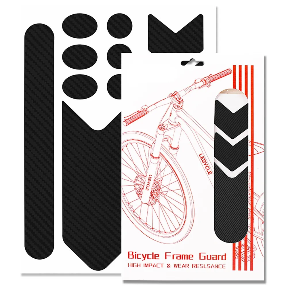 

Road MTB Bike Bicycle Sticker Decals Frame/Fork Protection Kit Wear Resistant Sticker Black/Carbon Pattern/Transparent