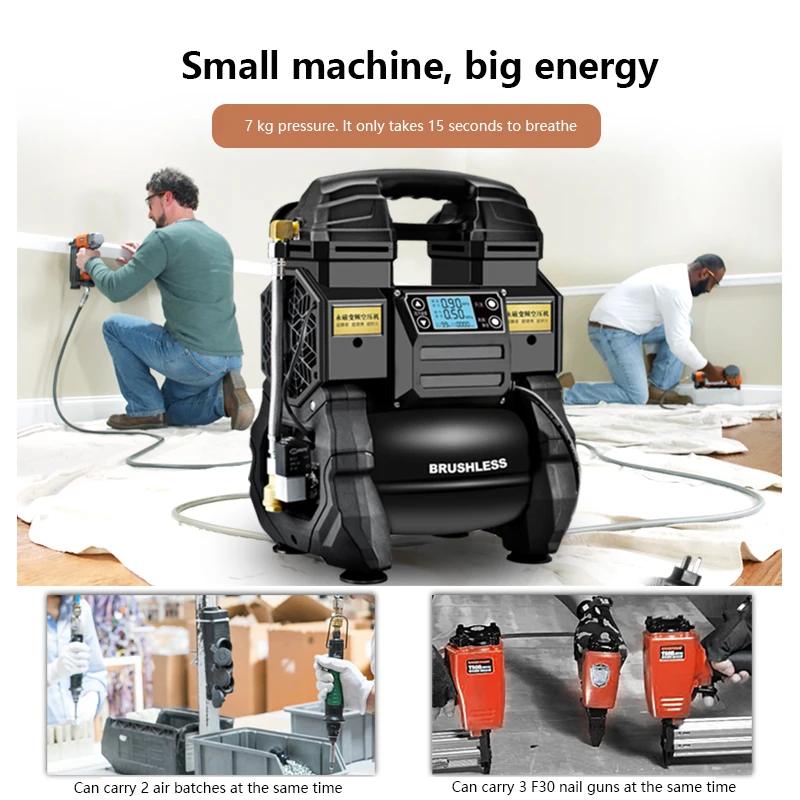 Portable Oil-free Silent Air Pump Woodworking Spray Paint Air Pressure Tank