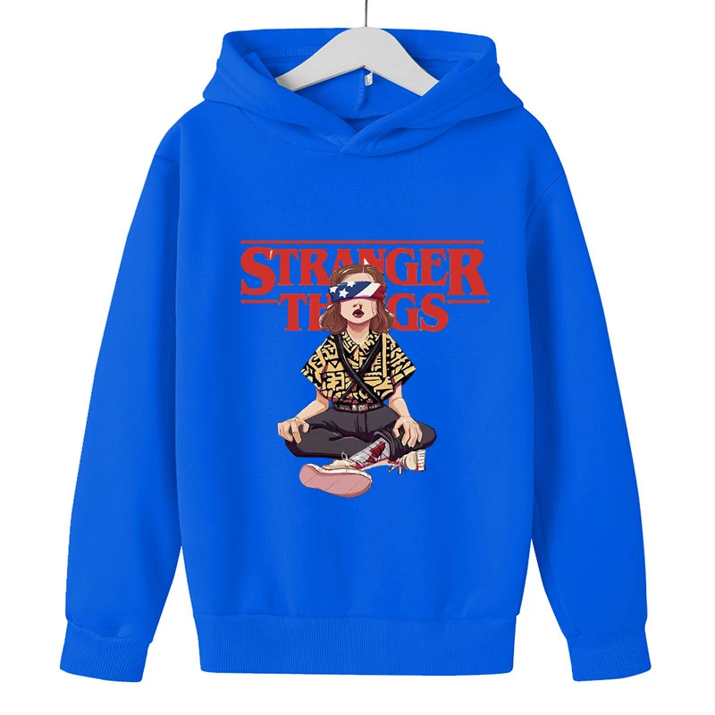 

Spring Autumn Stranger Things 4 Hoodies Cartoon Boys Girls Long Sleeve Sweatshirts Children Casual Hood Tops 100cm-160cm Height