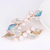 crystal korean pearl hairpins spring clip hair clips barrette rhinestones side bangs clip for women girls hair accessories