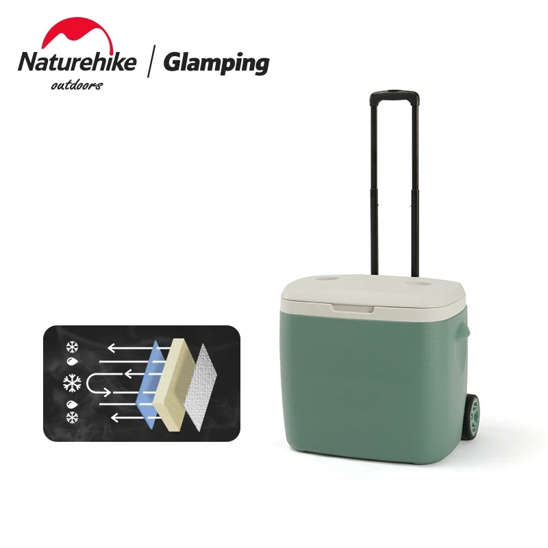 Naturehike Открытый тележечный холодильный ящик большой вместительности с морозильником для кемпинга Рефрижератор для сохранения пищи для автомобиля Ведро для льда с длительным сроком использования.