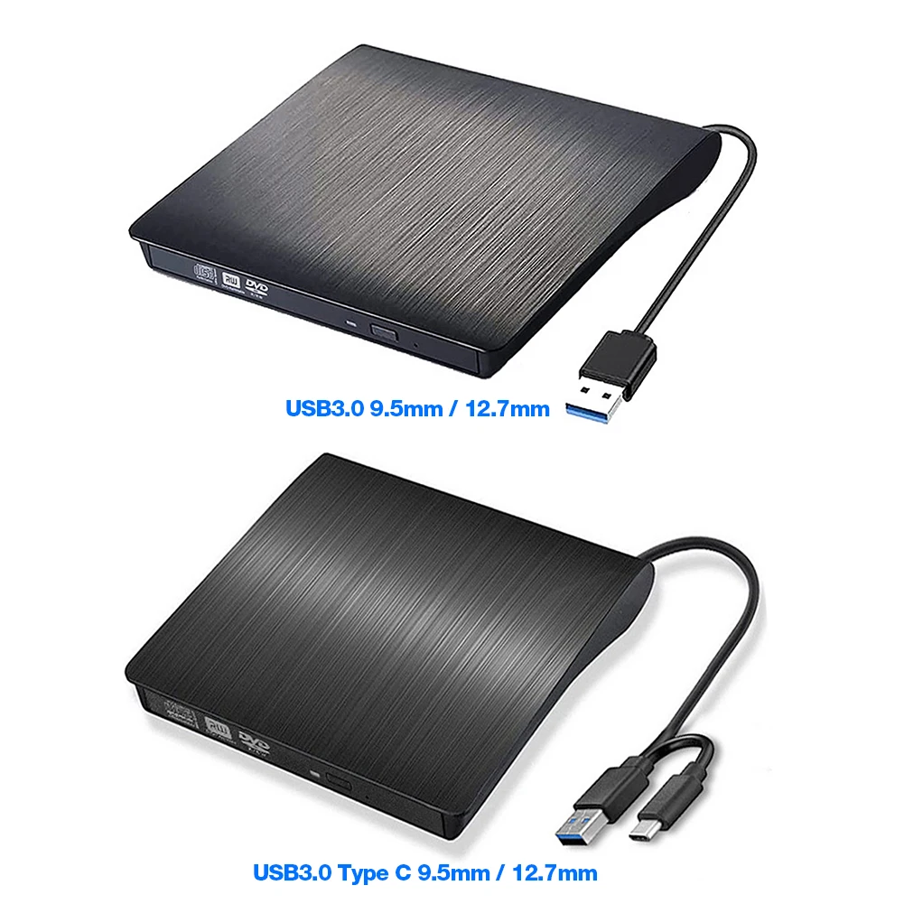 Фото Оптический привод USB 3,0/USB 3,0 + Type-C, тонкий внешний корпус для DVD, SATA на USB, CD, ROM, коробка с отверстиями USB на SSD, 9,5 мм/12,7 мм №2