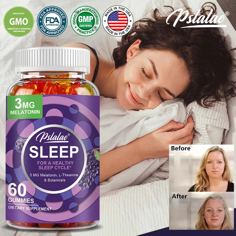 

Sleep Gummies, Occasional Sleep Support, 60 Gummies, Melatonin 3 Mg, L-Theanine, Chamomile, Lemon Balm, Sleep Aid, Blackberry
