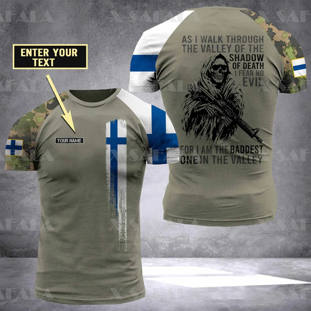 

FINDLAND Finnish Soldier-ARMY-VETERAN Country Flag 3D Printed High Quality T-shirt Summer Round Neck Men Female Casual Top-5