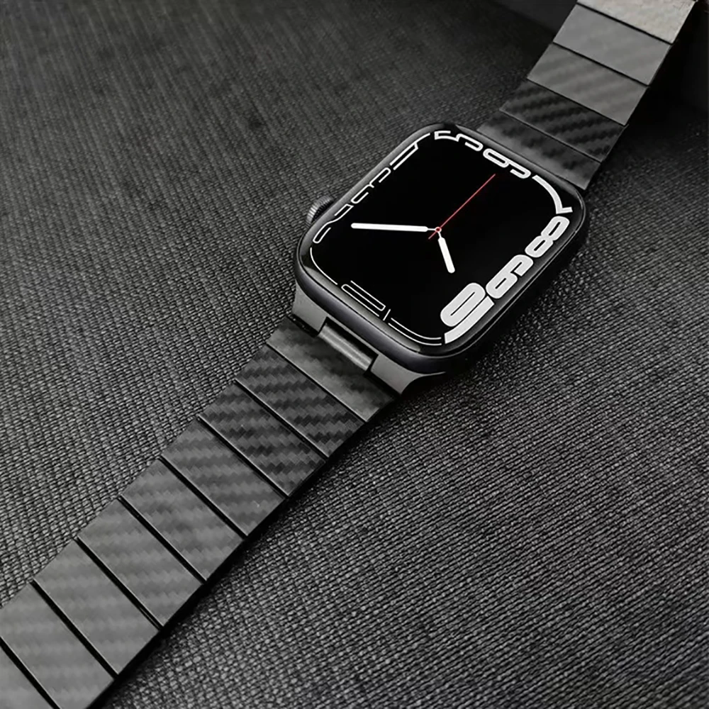Carbon Fiber Strap For Apple Watch Band 45mm 44mm 42mm 41 40 38 49mm Lightweight Link Bracelet belt iWatch Series 5 4 7 3 SE 6 8