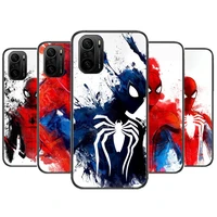 spiderman watercolor doodle phone case for xiaomi redmi poco f1 f2 f3 x3 pro m3 9c 10t lite nfc black cover silicone back prett