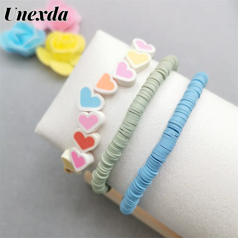 

Unexda Boho Colorful Women Bracelet Adjustable Elastic Soft Ceramic Jewelry Bracelet Summer Beach Accessories Couple Bracelets