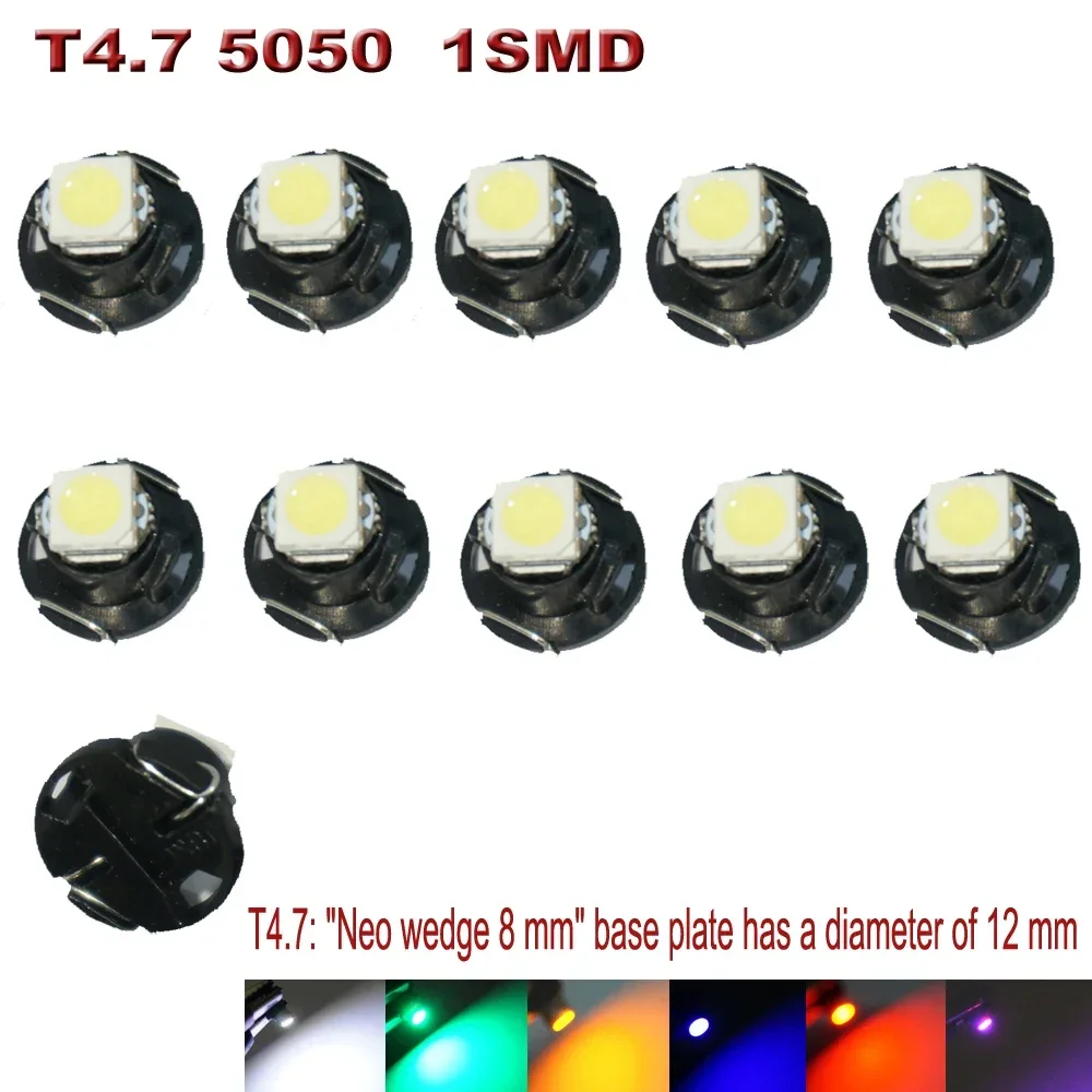 

10 шт. T3 T4.2 T4.7 автомобильный светодиодный приборная панель приборной панели индикаторная лампа переменного тока панель лампы внутреннее освещение постоянного тока 12 В whte синий зеленый