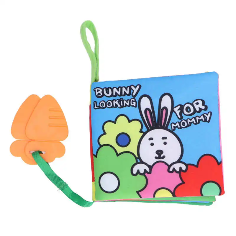 

Тканевая книга для раннего обучения детей, мягкий милый кролик, визуальное развитие детей, детская развивающая игрушка для раннего развития