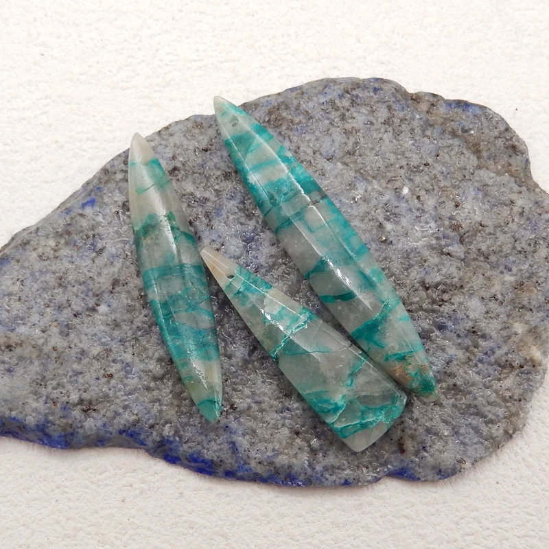 3 шт. свободные бусины из натурального камня хризокола для изготовления