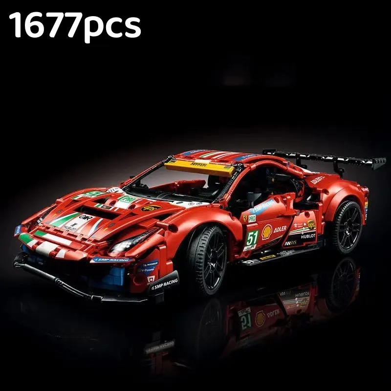 

Technical Ferraried 488 City Racing Car Building Blocks MOC 42125 Bricks Super Sports Cars Model Boys Assembly Toys Kid Gifts
