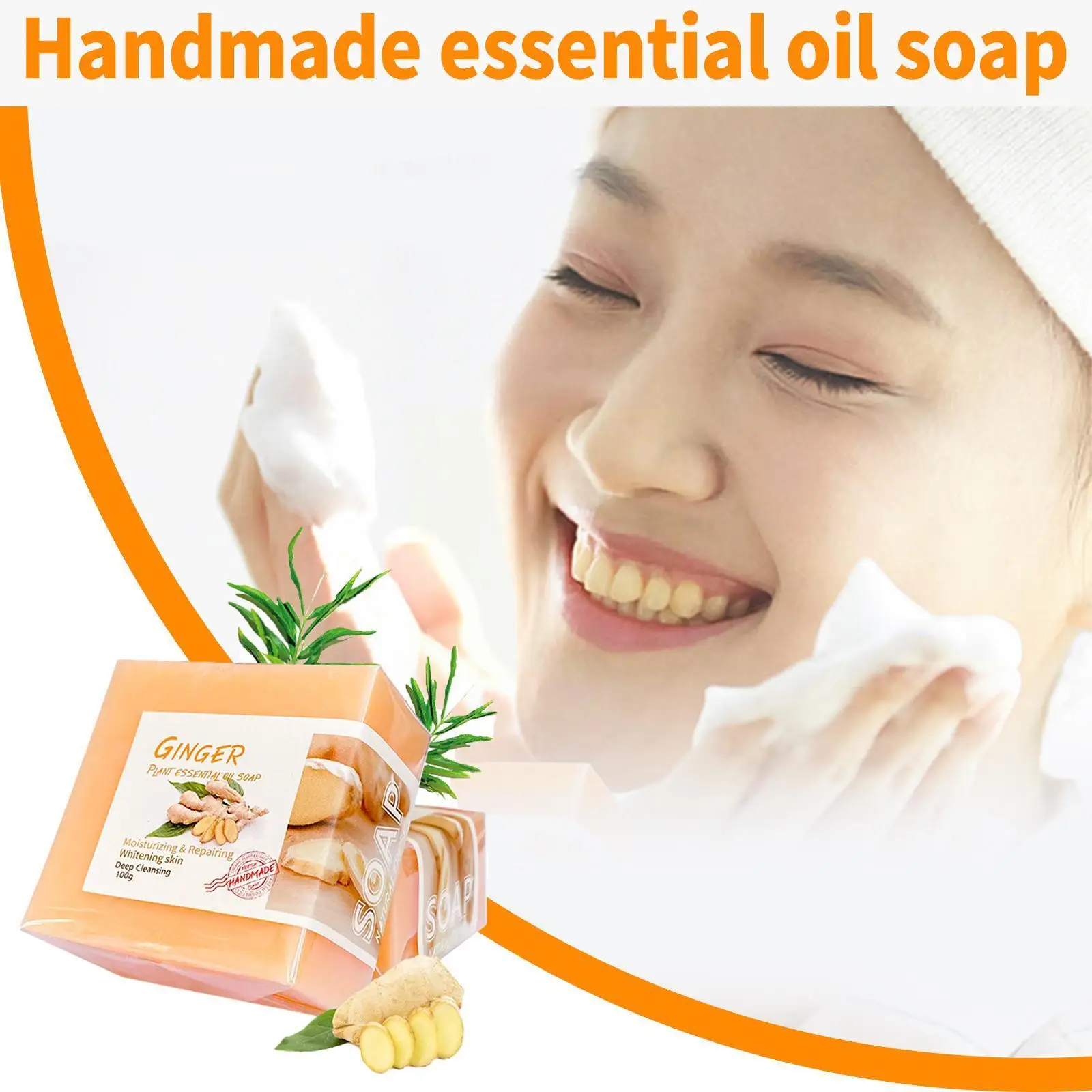 

100g Ginger Cleaning Soap Deep Cleansing Skin Firming Soap The Bath And Nourishing Oil-control Moisturizing Body Skin Care S3N9