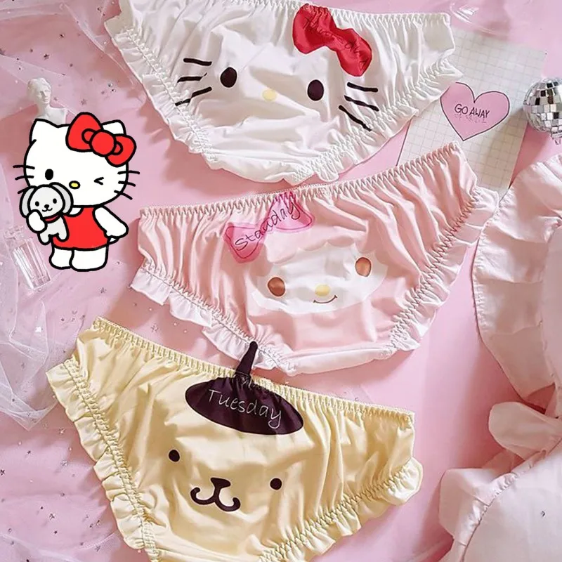 

Японские трусики Hellokitty Melody с героями мультфильмов аниме, бесшовные хлопковые бриллианты, милый подарок для детей