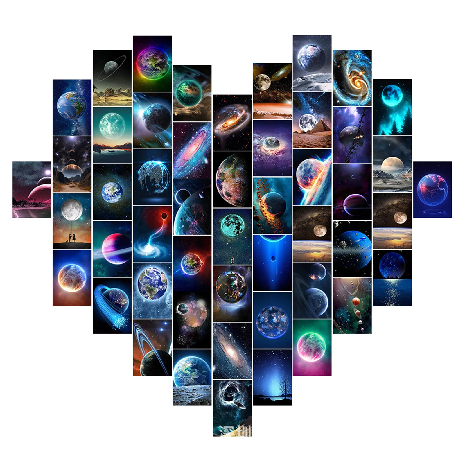 

50 PCS Posters Of Space Wall Collage Kit Aesthetic Pictures Solar System Space Planets Art Illustration Dorm Photo Prints