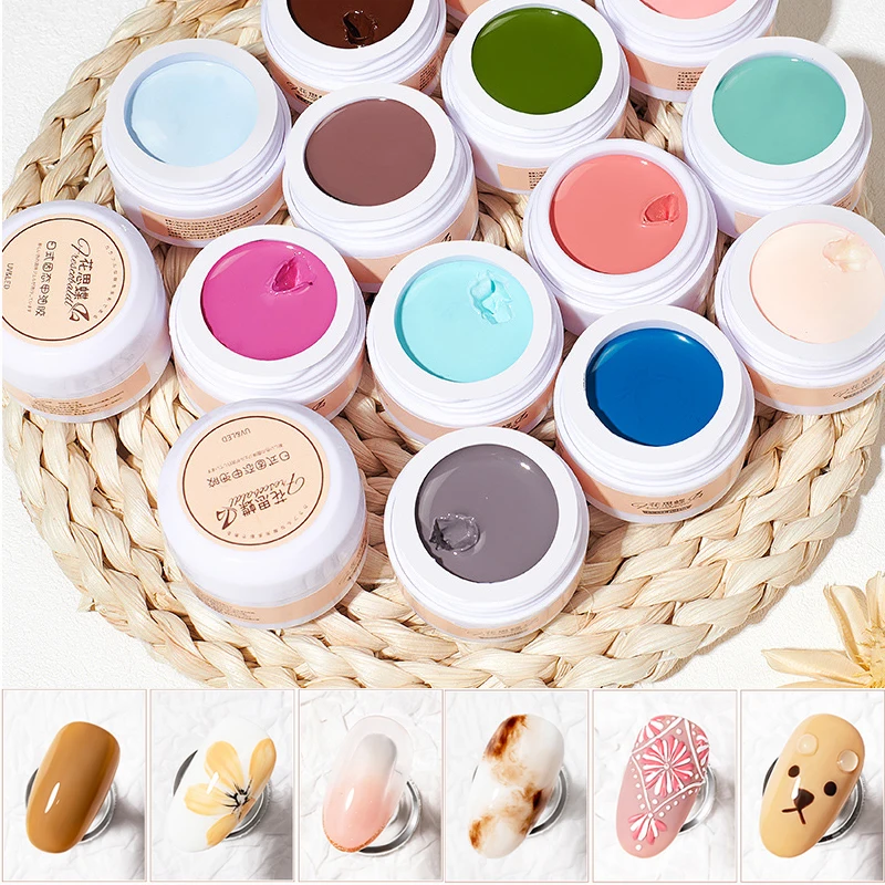 Телесный Розовый Синий Гель-лак для ногтей с твердым кремом - Цена: 85.4