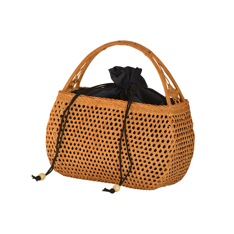 

Handwoven Clutch Beach Rattan HolidayTote Round Vintage Straw Handbags Women Bags Designer Beach Bag for Women 2022 가방 Straw bag