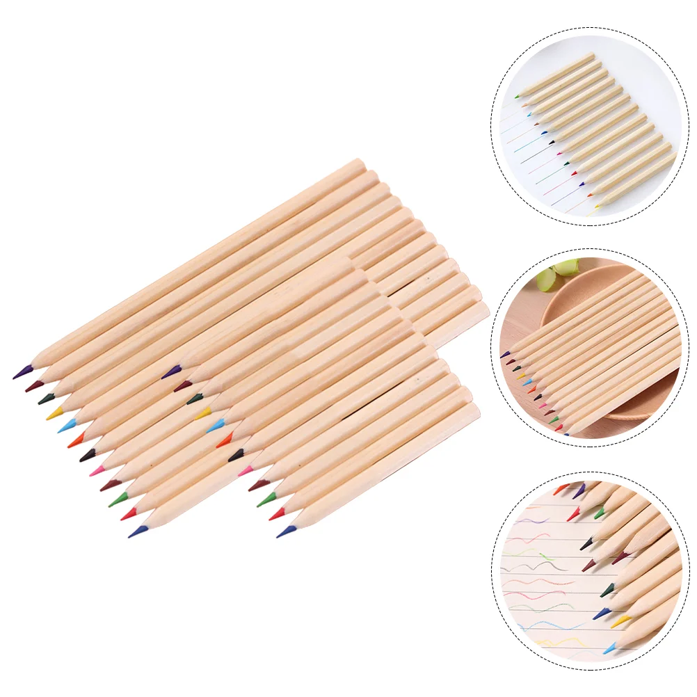 

24Pcs Kids Pencils Household Pencils Portable Coloring Pencils School Accessories
