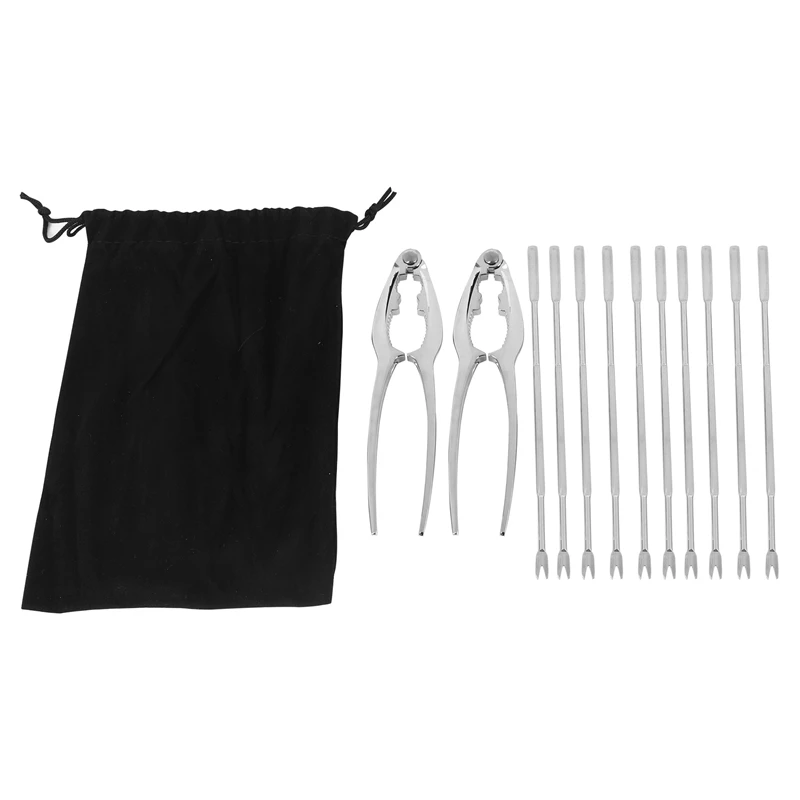 

Seafood Tool Kit,Stainless Steel Crab Leg Cracker And Forks Nut Cracker Set Shellfish Sheller 12Pcs
