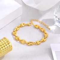 2022 new fashion women coffee bean bracelets for women pig nose hip hop cuban mens bracelet luxury jewelry gifts