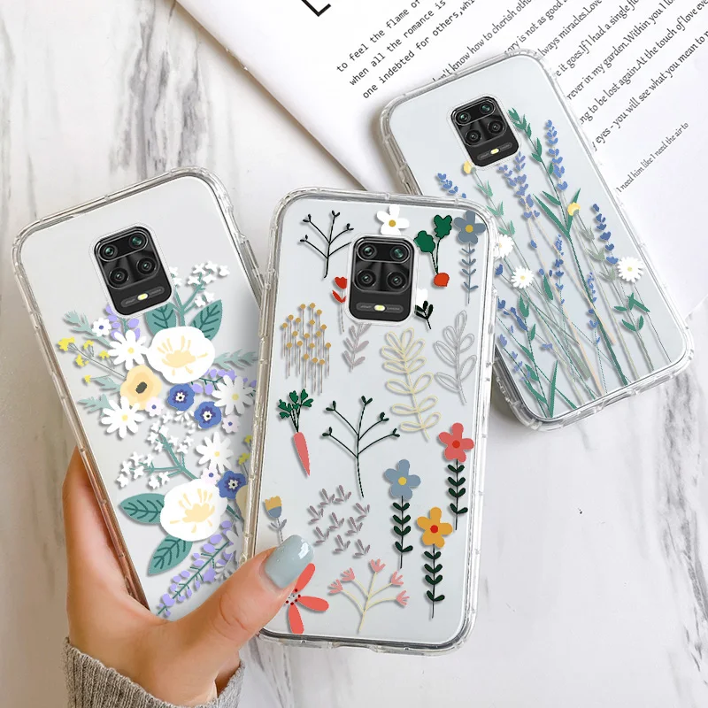 

Flowers Case For Xiaomi Redmi 9C Case For Xiaomi Redmi 9A 9I 9T 10 8 8A 7 7A 10X 6A 6 K40 PRO K30 K20 Clear Print TPU Bumper