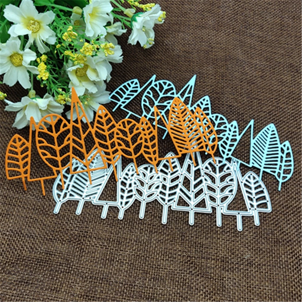 Металлические штампы с листьями форма круглое отверстие этикетка скрапбукинг