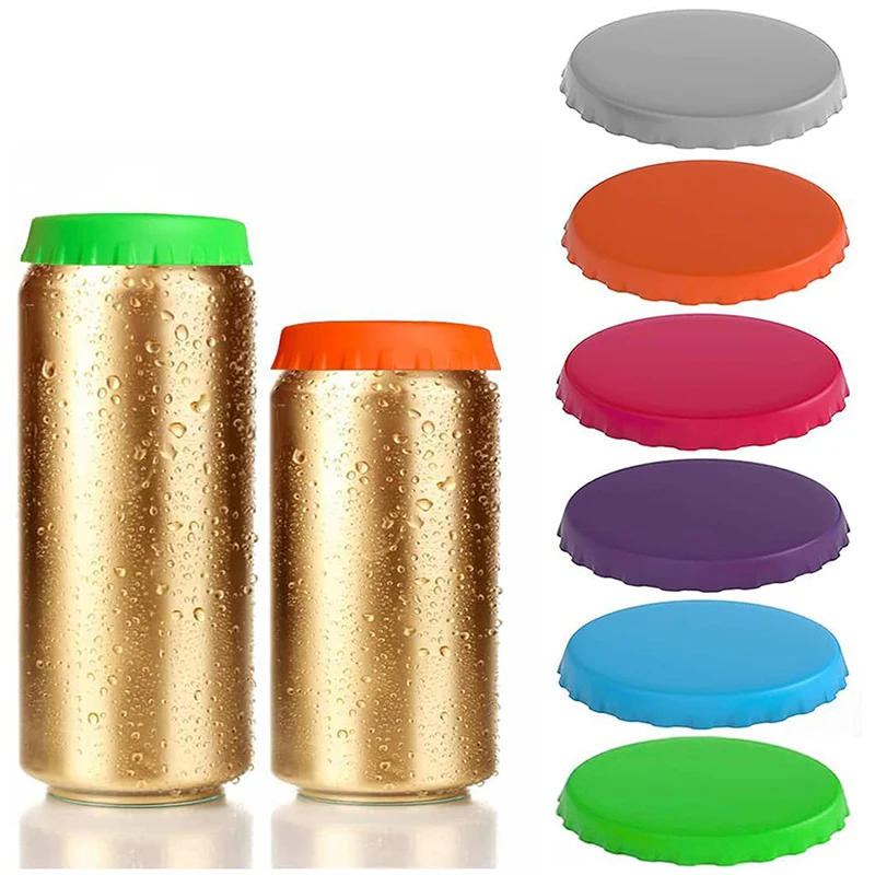 

New Soda Lid Covers Multi-color Beverage Can Protector Silicone Can Covers Beer Bottle Cap Tin Can Soda Coke Leak-Proof Cap